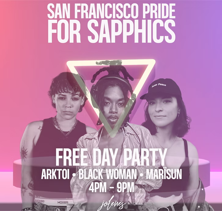 PRIDE SATURDAY: FREE DAY PARTY AT JOLENE'S BAR