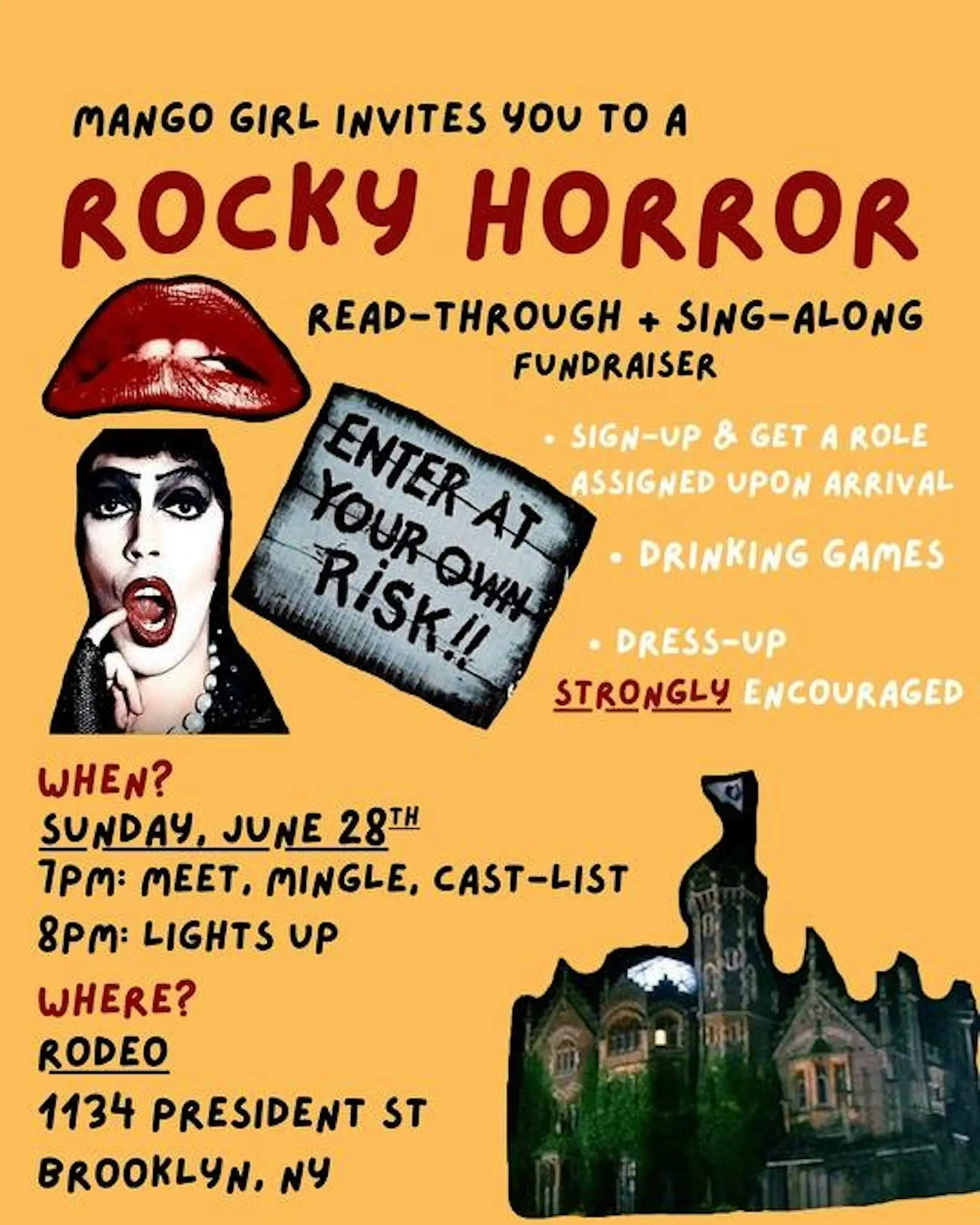 ROCKY HORROR READ-THRU + SING ALONG: a mango girl fundraiser