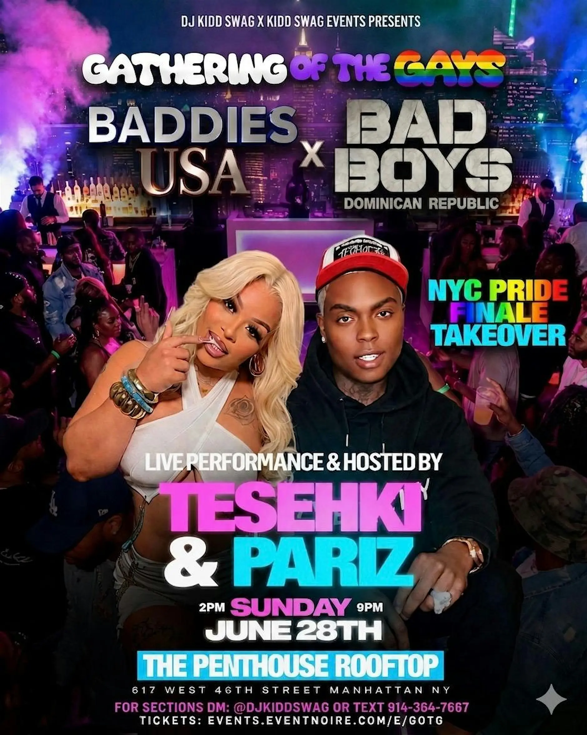 Tesehki & Pariz Baddies & Bad Boys "Gathering Of The Gays" NYC Pride Finale